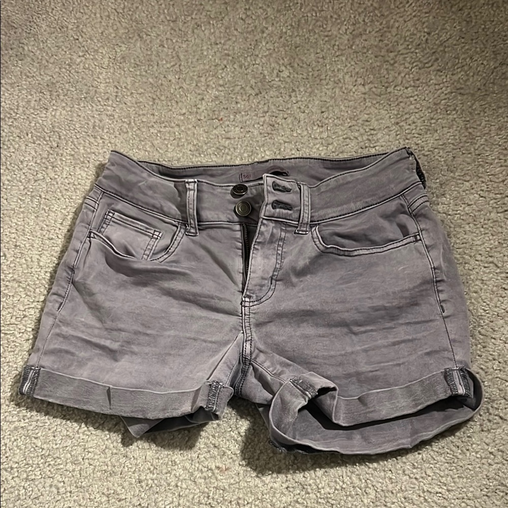 Women's Gray Denim Shorts